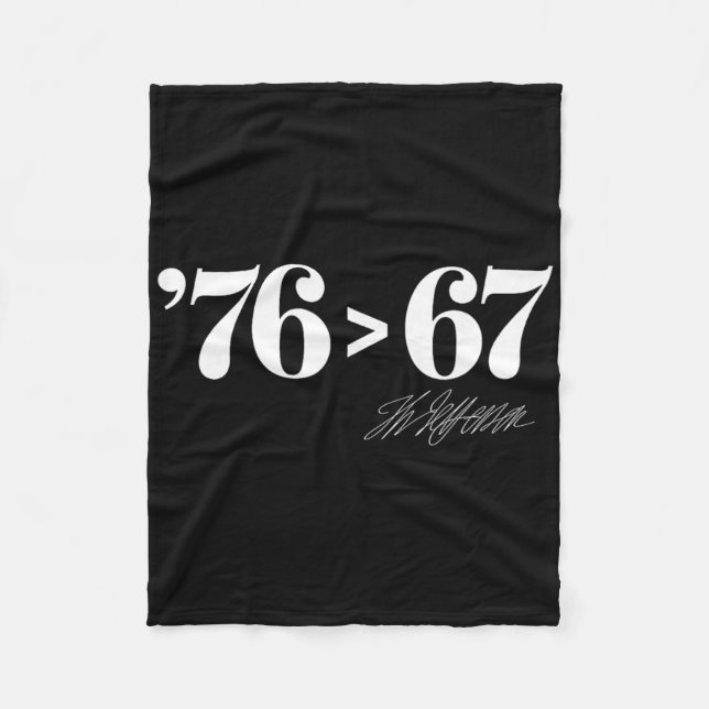 Thomas Jefferson 76 > 67 Self-evident Minimal M Fleece Blanket (Front)