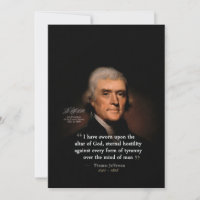 Thomas Jefferson by Rembrandt - Altar of God Quote
