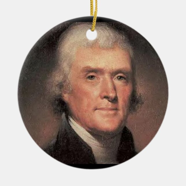 Thomas Jefferson Ceramic Ornament (Front)