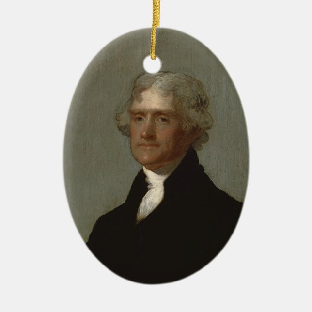 Thomas Jefferson Ceramic Ornament (Front)
