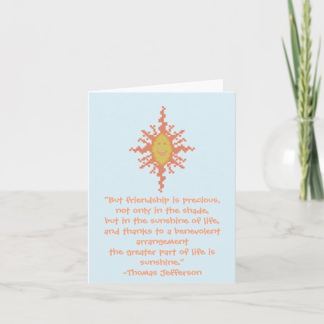 Thomas Jefferson Friendship Quote Card (Front)