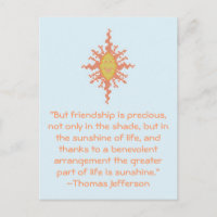 Thomas Jefferson Friendship Quote Carte postale