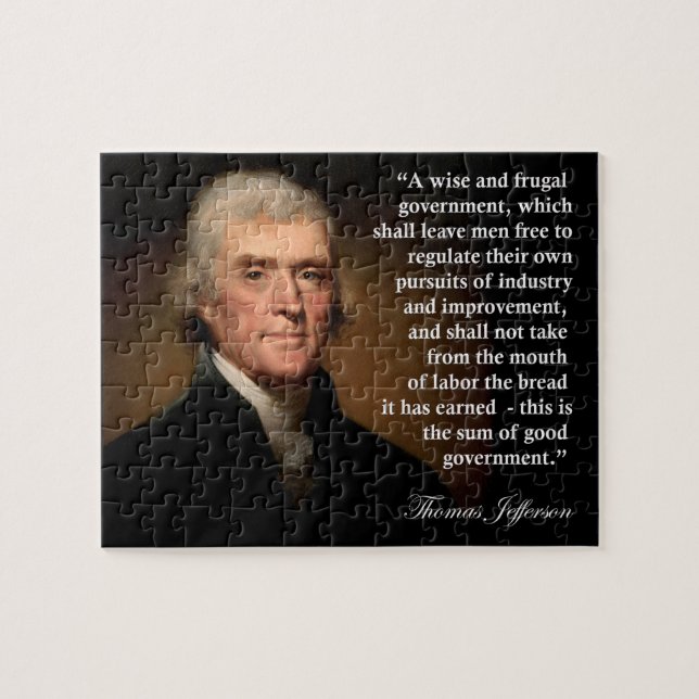 Thomas Jefferson Frugal Government Quote Puzzle (Horizontal)