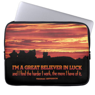 Thomas Jefferson Inspirational Quote "Luck" Laptop Sleeve