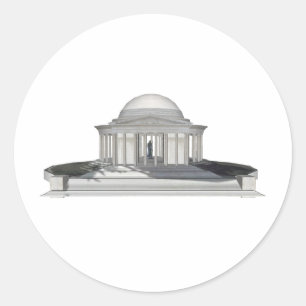 Thomas Jefferson Memorial: 3D Model: Classic Round Sticker