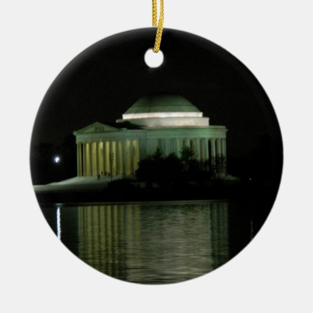 Thomas Jefferson Memorial at Night Ceramic Ornament (Front)