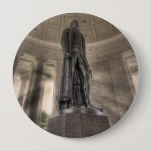 Thomas Jefferson Memorial Bronze Statue 4 Inch Round Button