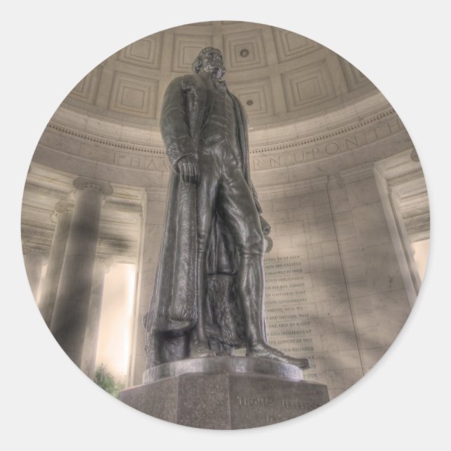 Thomas Jefferson Memorial Bronze Statue Classic Round Sticker (Front)