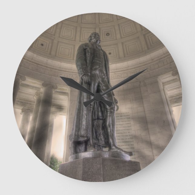 Thomas Jefferson Memorial Bronze Statue Large Clock (Front)