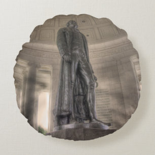 Thomas Jefferson Memorial Bronze Statue Round Pillow
