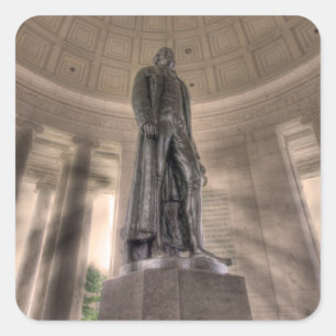 Thomas Jefferson Memorial Bronze Statue Square Sticker