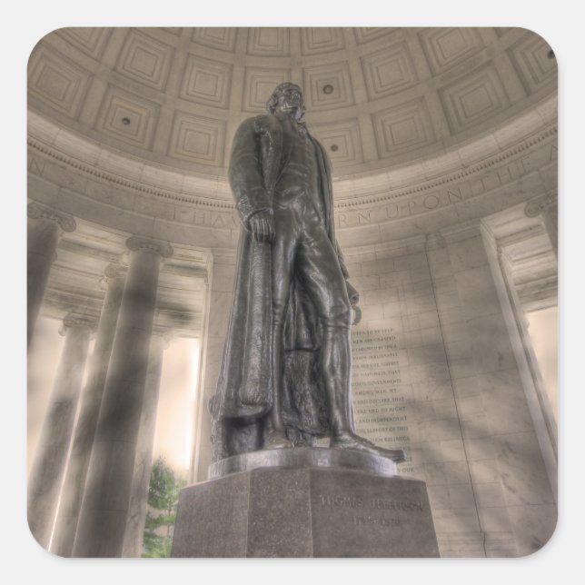 Thomas Jefferson Memorial Bronze Statue Square Sticker (Front)