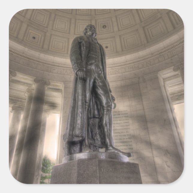 Thomas Jefferson Memorial Bronze Statue Square Sticker (Front)