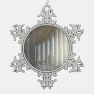 Thomas Jefferson Memorial Circular Colonnade Snowflake Pewter Christmas Ornament