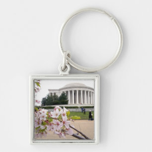 Thomas Jefferson Memorial with cherry blossoms Keychain