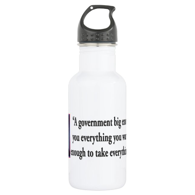 Thomas Jefferson on a Big Governemnt 532 Ml Water Bottle (Front)