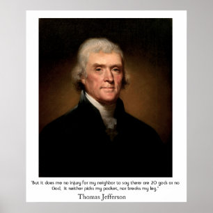 Thomas Jefferson on the State and Religion Poster