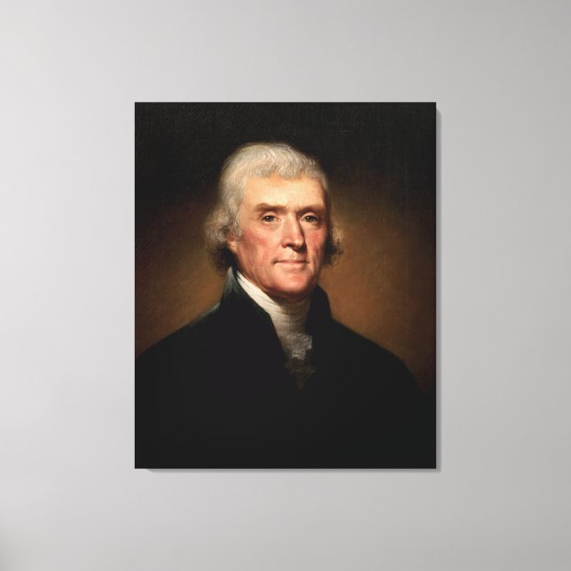 THOMAS JEFFERSON Portrait by Rembrandt Peale Canvas Print (Front)