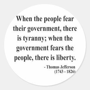 Thomas Jefferson Quote 5a Classic Round Sticker