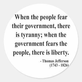 Thomas Jefferson Quote 5a Classic Round Sticker