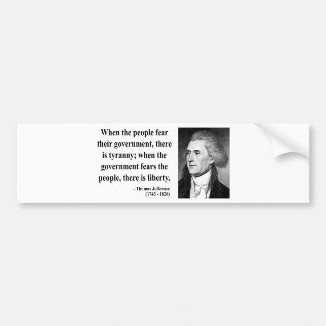 Thomas Jefferson Quote 5b Bumper Sticker (Front)