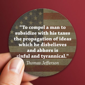 Thomas Jefferson Quote Classic Round Sticker