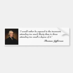Thomas Jefferson Quote on Bumper Sticker