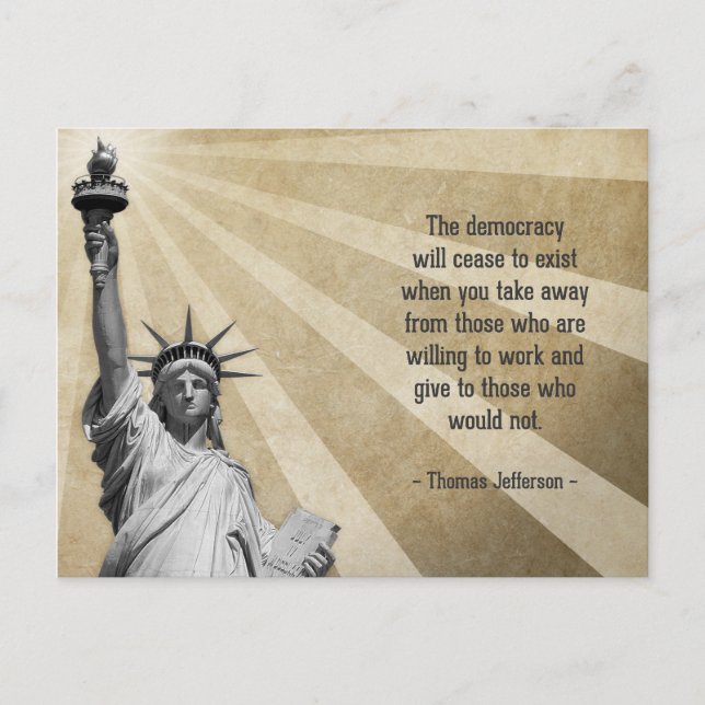 Thomas Jefferson Quote Postcard (Front)