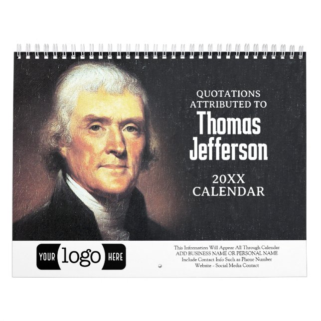 Thomas Jefferson Quotes Business Logo Promotional Calendar (Cover)