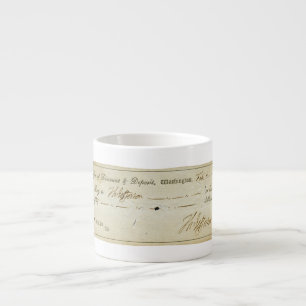 Thomas Jefferson Signature on Bank Check 1809 Espresso Cup