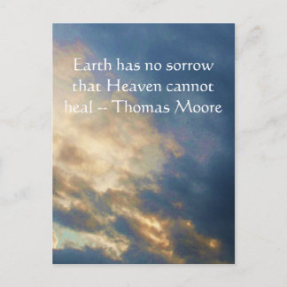 Thomas Moore inspirational quote with blue sky Postcard