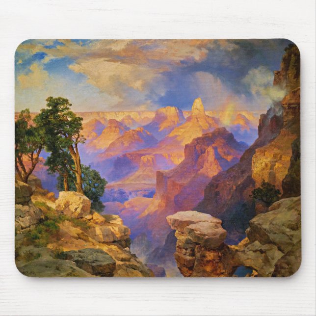 Thomas Moran art, Grand Canyon with Rainbow Mouse Pad (Front)