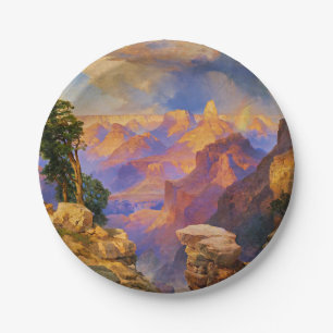 Thomas Moran art, Grand Canyon with Rainbow Paper Plate