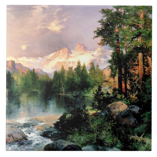 Thomas Moran - Three Tetons Tile (Front)