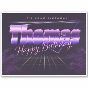 Thomas Name First name lila retro Sticker Birthday