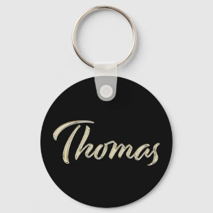 Thomas Name whitegold Button Schlüsselanhänger Keychain