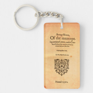 Thomas Nashe 1592 Title Page Shakespeare Keychain