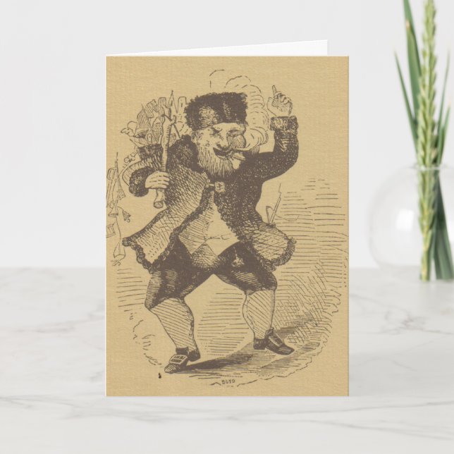 Thomas Nast's Early St. Nick Drawing Card (Front)