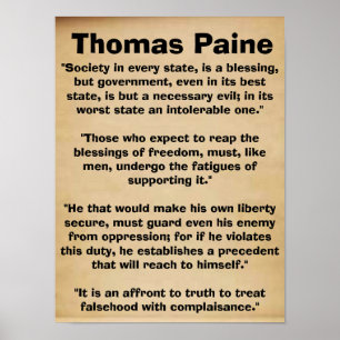 Thomas Paine Citations Poster