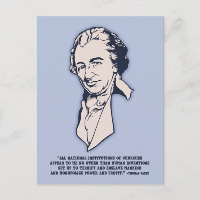 Thomas Paine - Mega-Churches Postcard (Front)