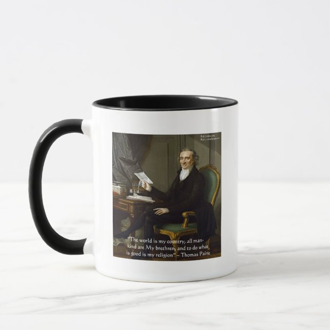 Thomas Paine "My Brethren" Quote Gifts & Cards Mug (Left)