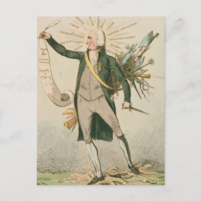 Thomas Paine Political Cartoon Postcard (Front)