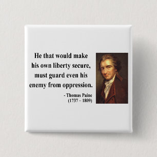Thomas Paine Quote 3b 2 Inch Square Button