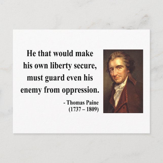 Thomas Paine Quote 3b Postcard (Front)