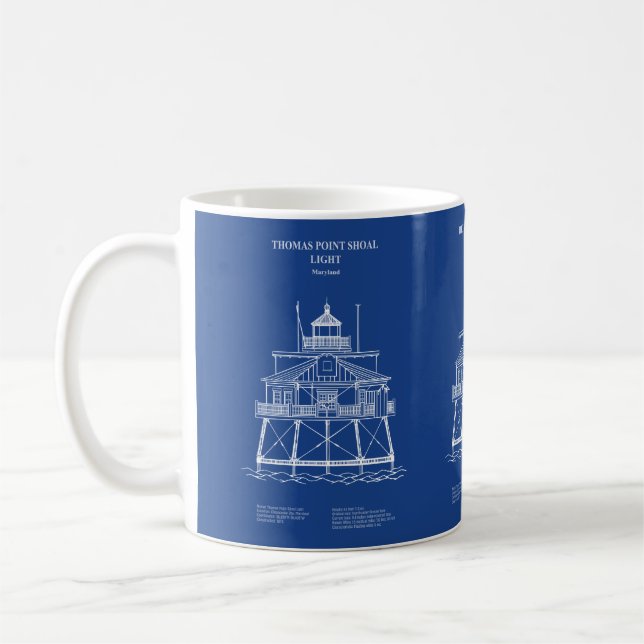 Thomas Point Shoal Lighthouse - Maryland - AD Coffee Mug (Left)