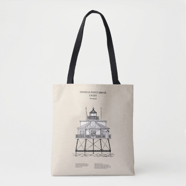 Thomas Point Shoal Lighthouse - Maryland - SBD Tote Bag (Front)