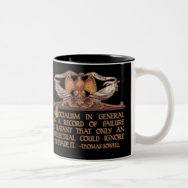 Thomas Sowell Quote on Socialism Two-Tone Coffee Mug (Right)