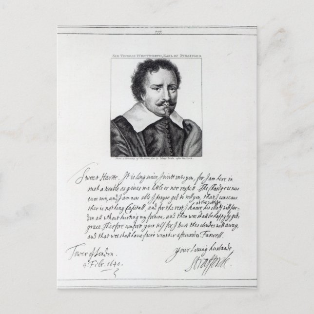 Thomas Wentworth, 1st Earl of Strafford Postcard (Front)