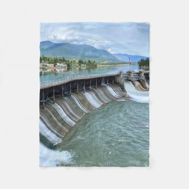 Thompson Falls Dam Fleece Blanket (Front)