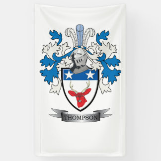 Thompson Family Crest Coat of Arms Banner